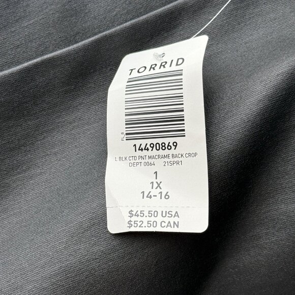 Torrid Faux Leather Leggings w/ Lace Cutout Detail Women Size 1/XL - Picture 6 of 6